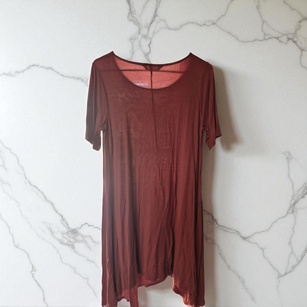 SJS Rust Orange Fall Color Women's Tunic Dress Fall